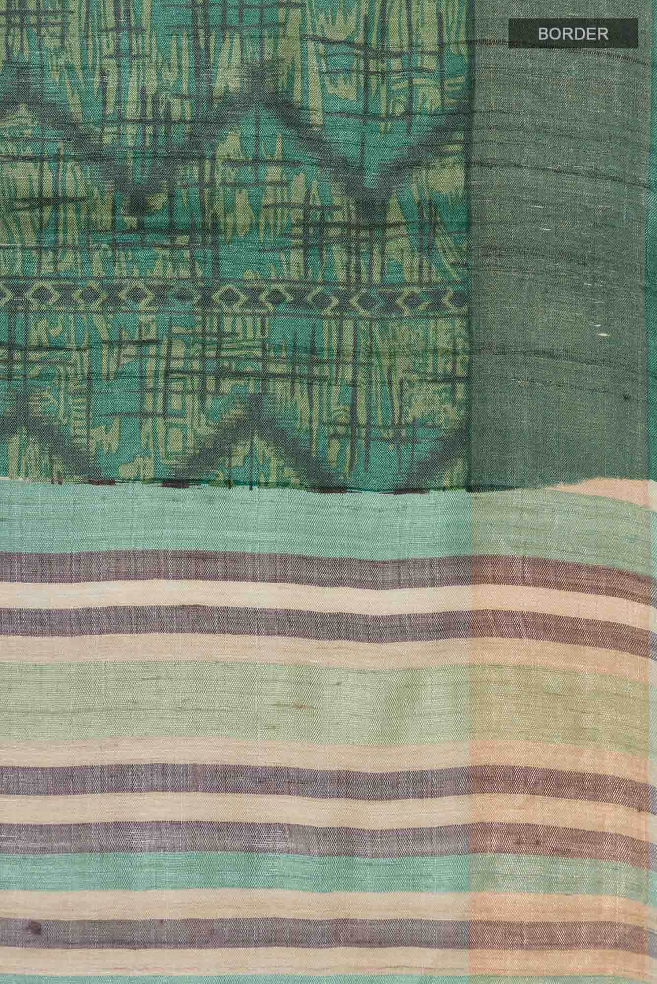 Green Bhagalpuri Tussar Silk Saree