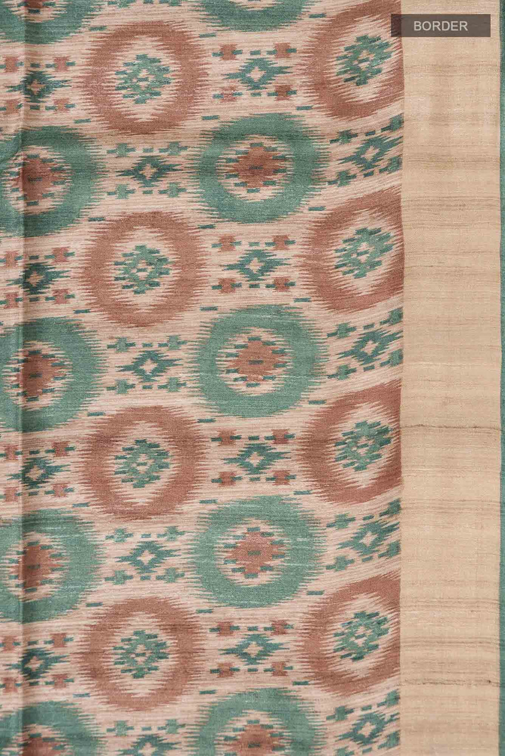 Beige Bhagalpuri Tussar Silk Saree