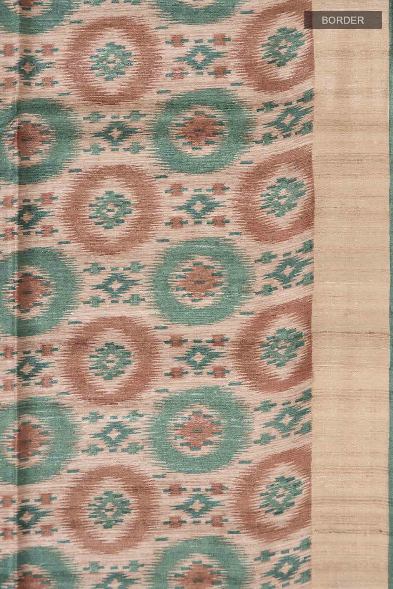 Beige Bhagalpuri Tussar Silk Saree