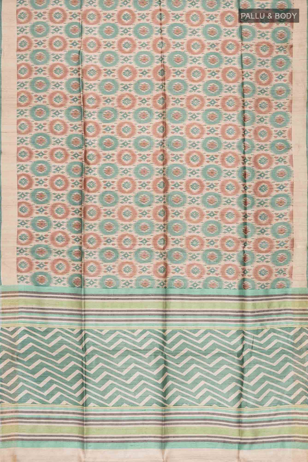 Beige Bhagalpuri Tussar Silk Saree