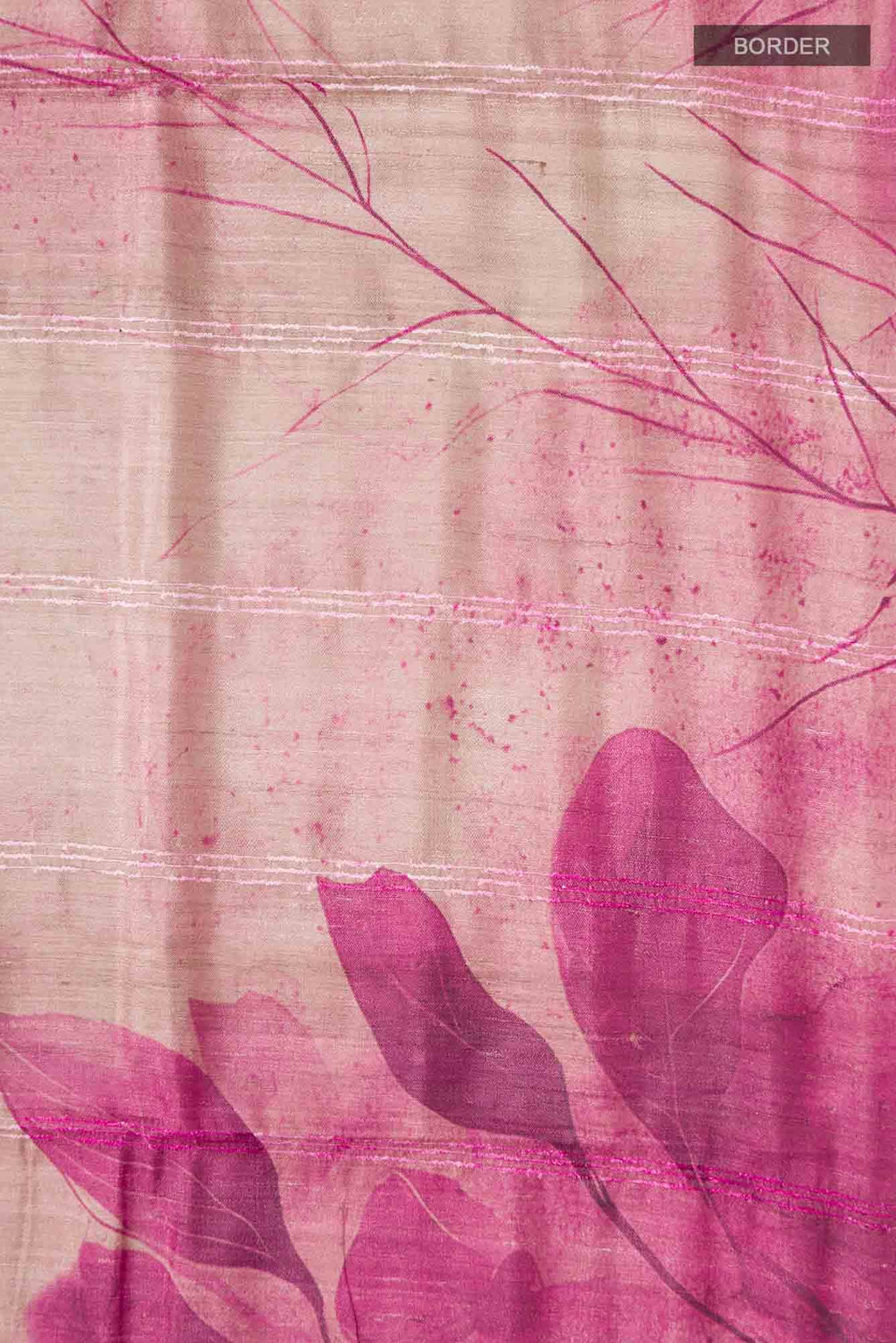 Beige Tussar Silk Saree