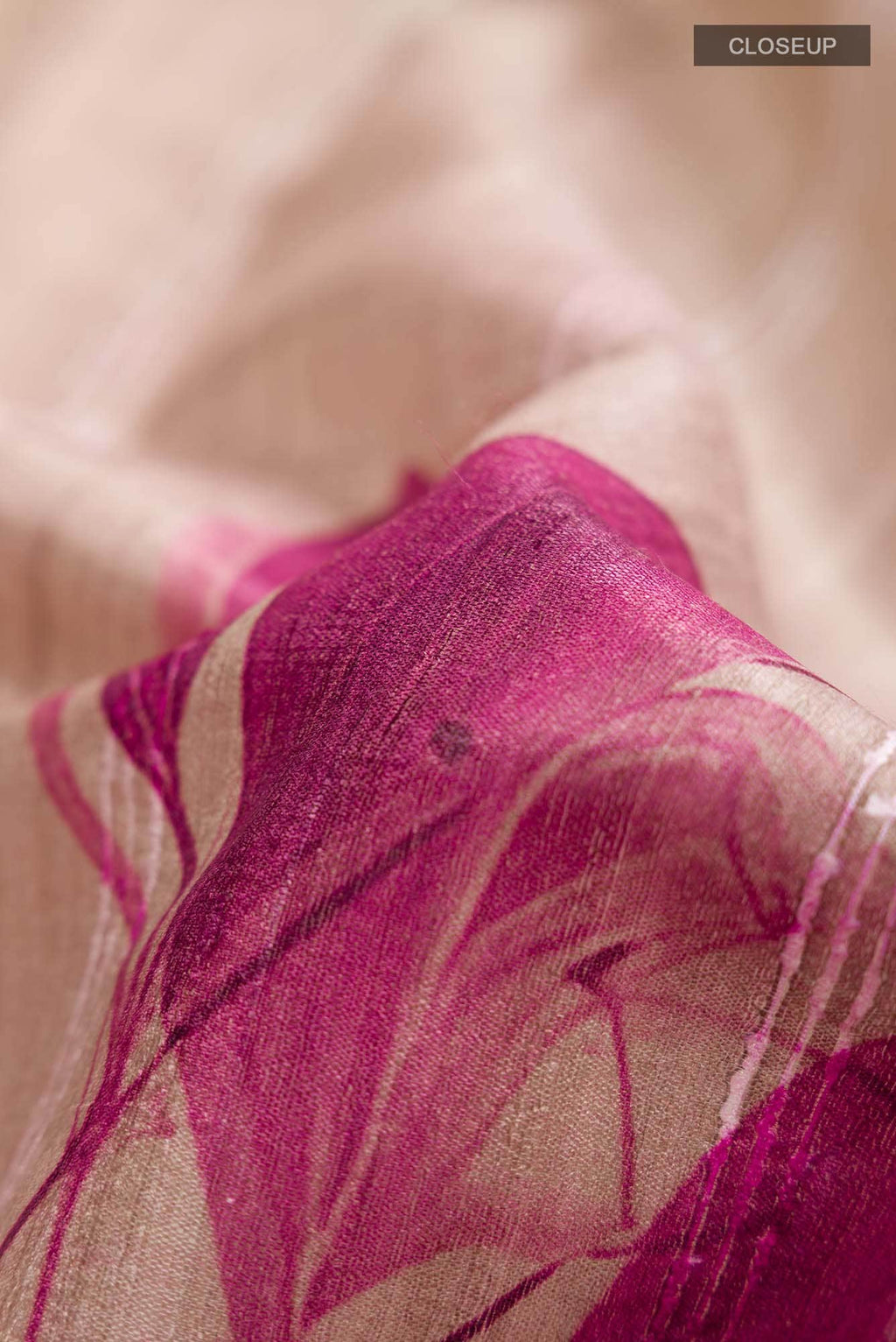 Beige Tussar Silk Saree