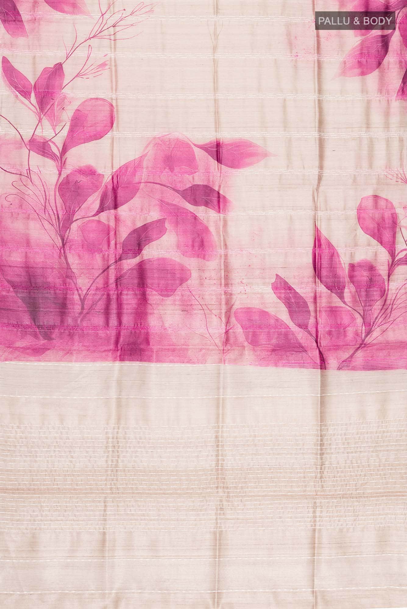 Beige Tussar Silk Saree