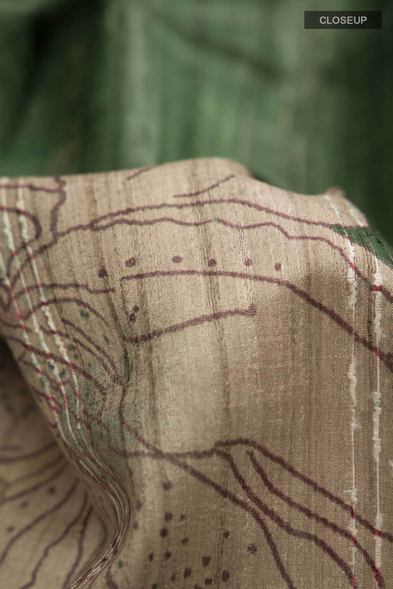 Green Bhagalpuri Tussar Silk Saree