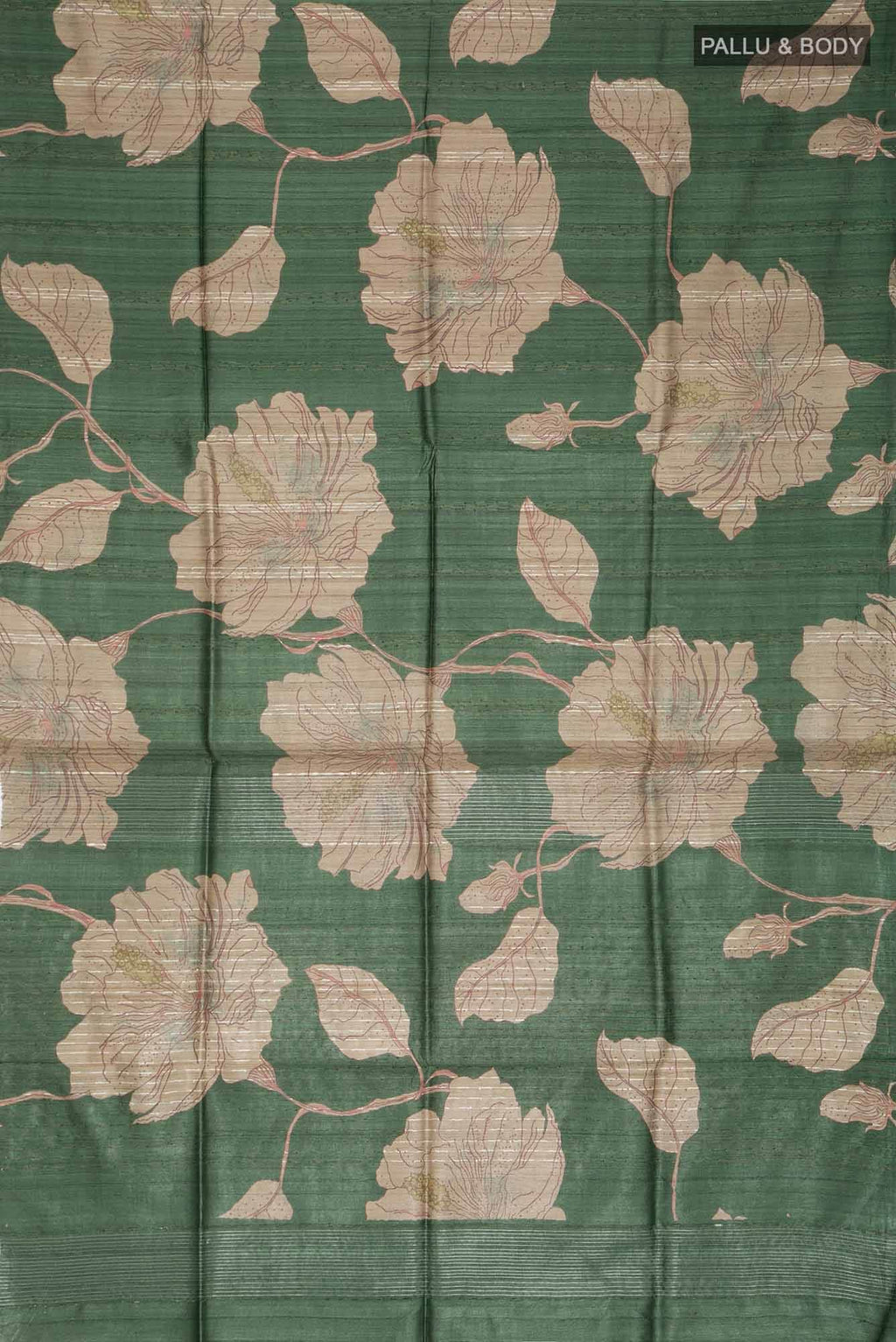 Green Bhagalpuri Tussar Silk Saree