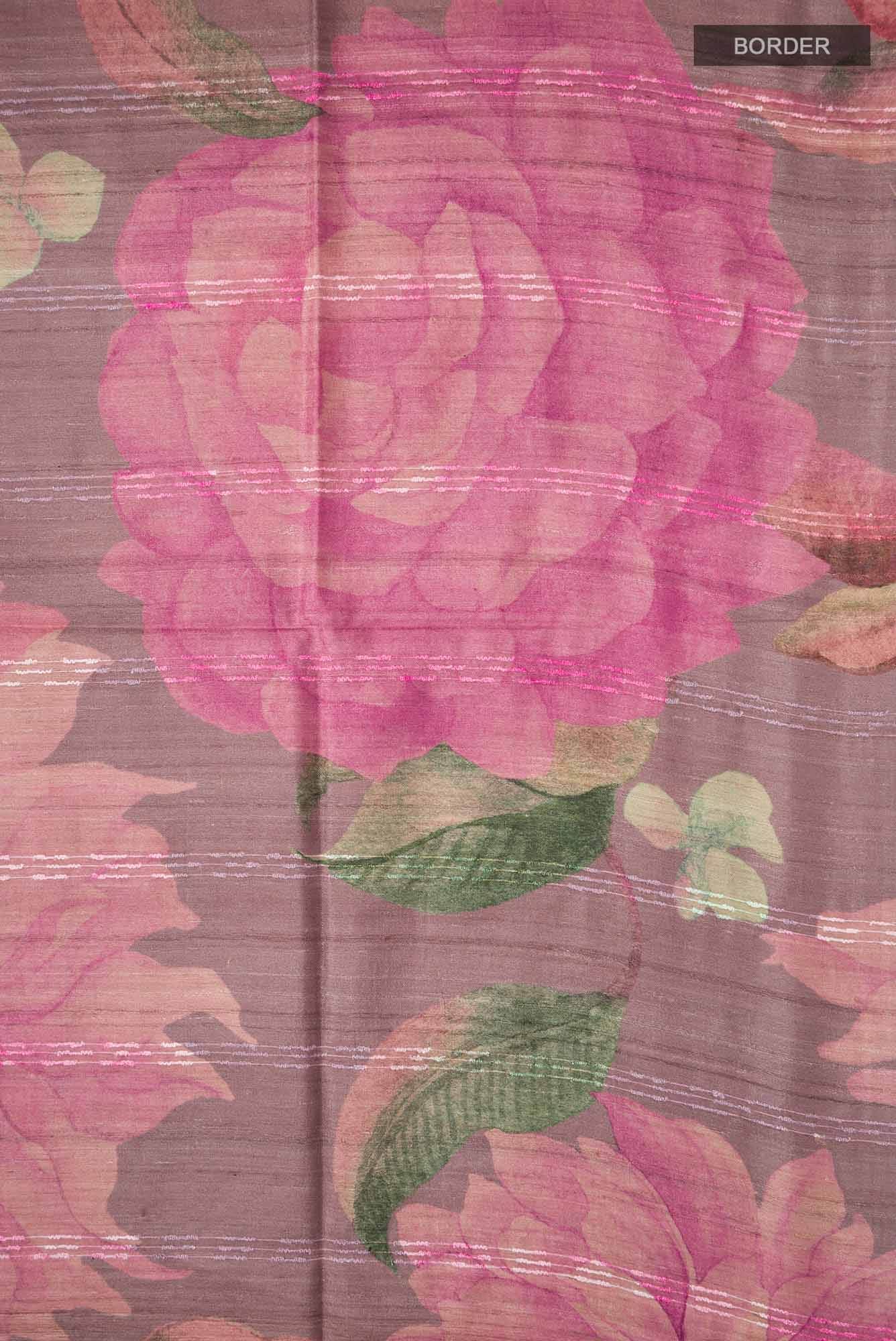 Lavender Bhagalpuri Tussar Silk Saree