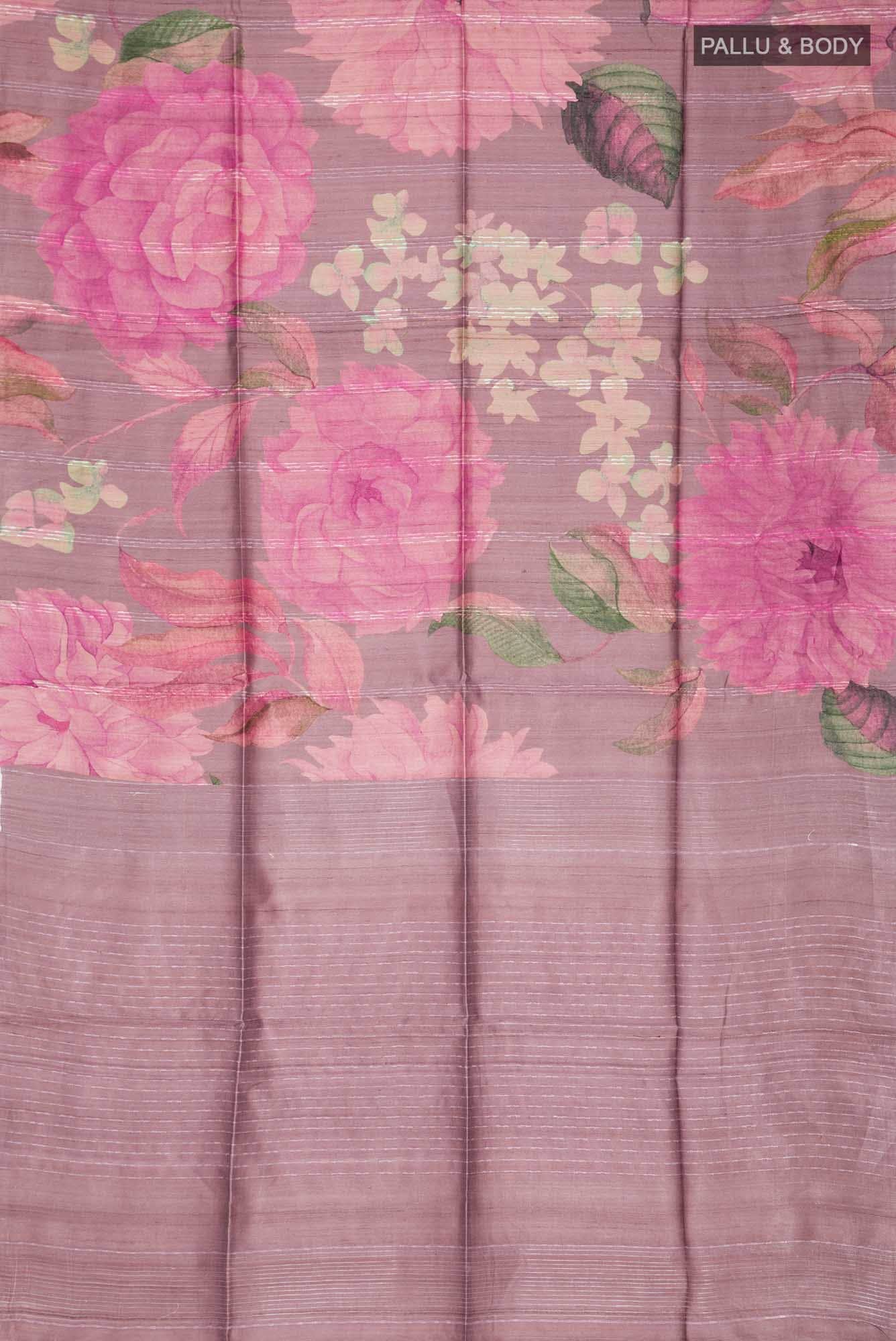 Lavender Bhagalpuri Tussar Silk Saree