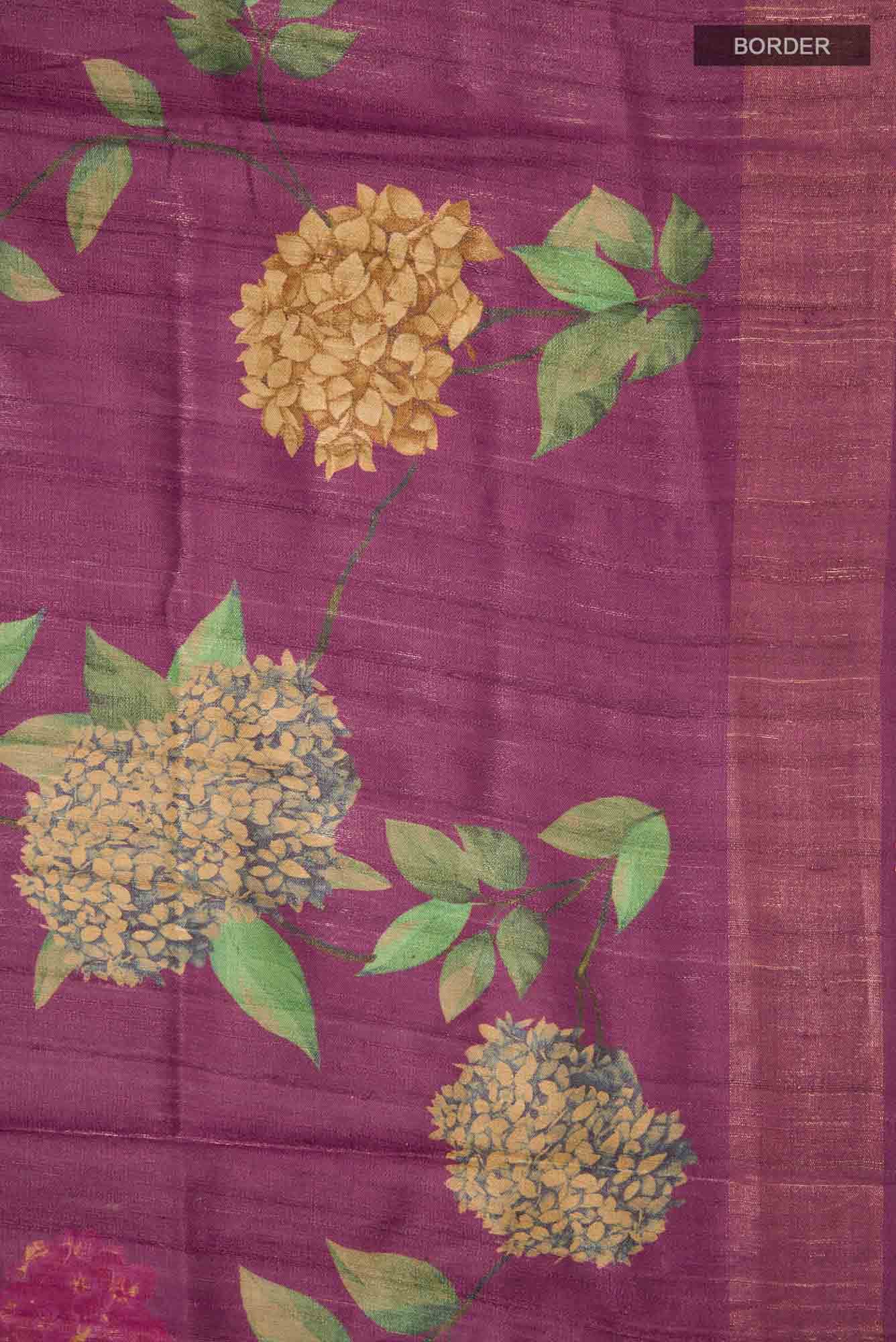 Pink Bhagalpuri Tussar Silk Saree