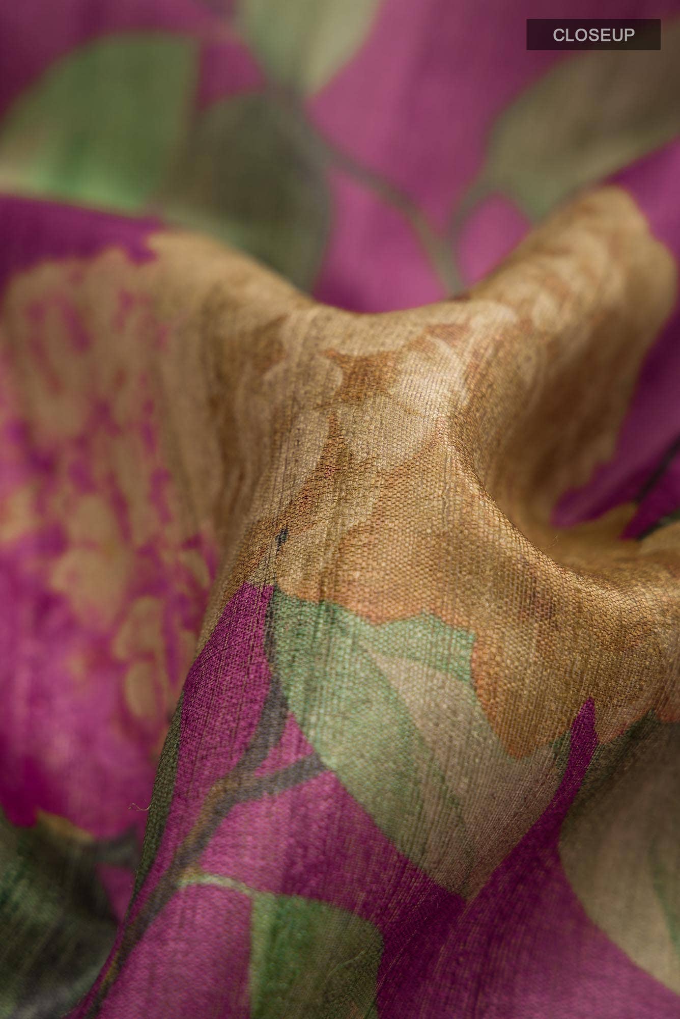 Pink Bhagalpuri Tussar Silk Saree