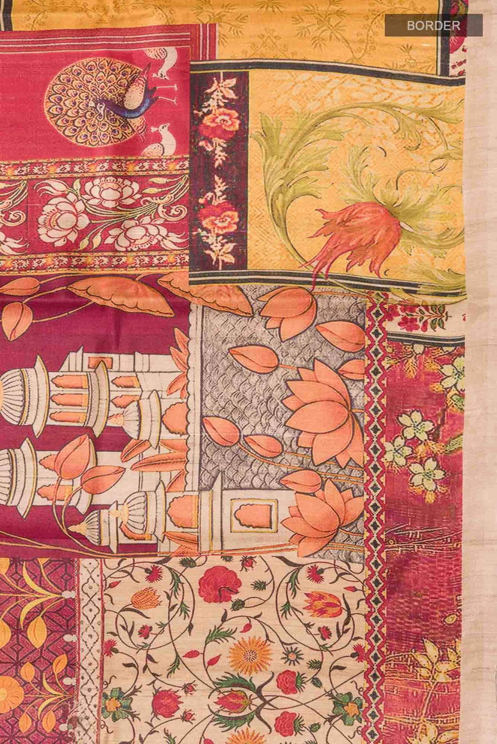Red Bhagalpuri Tussar Silk Saree