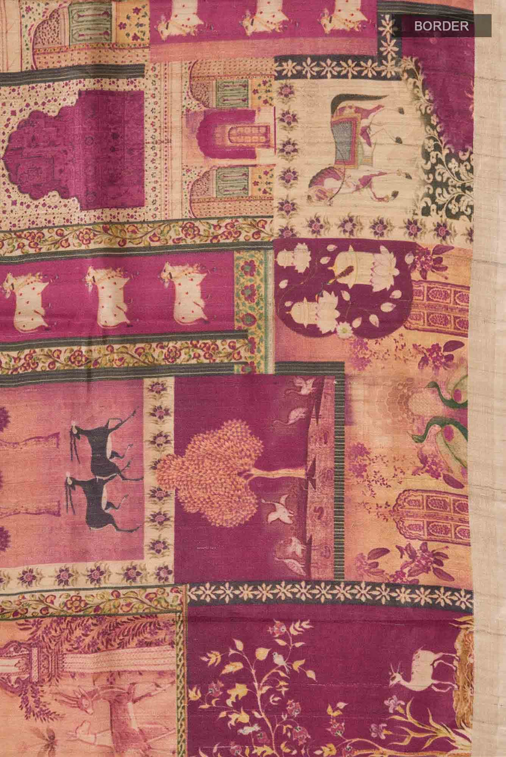 Pink Bhagalpuri Tussar Silk Saree