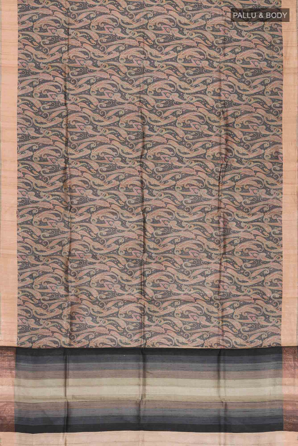 Black Bhagalpuri Tussar Silk Saree