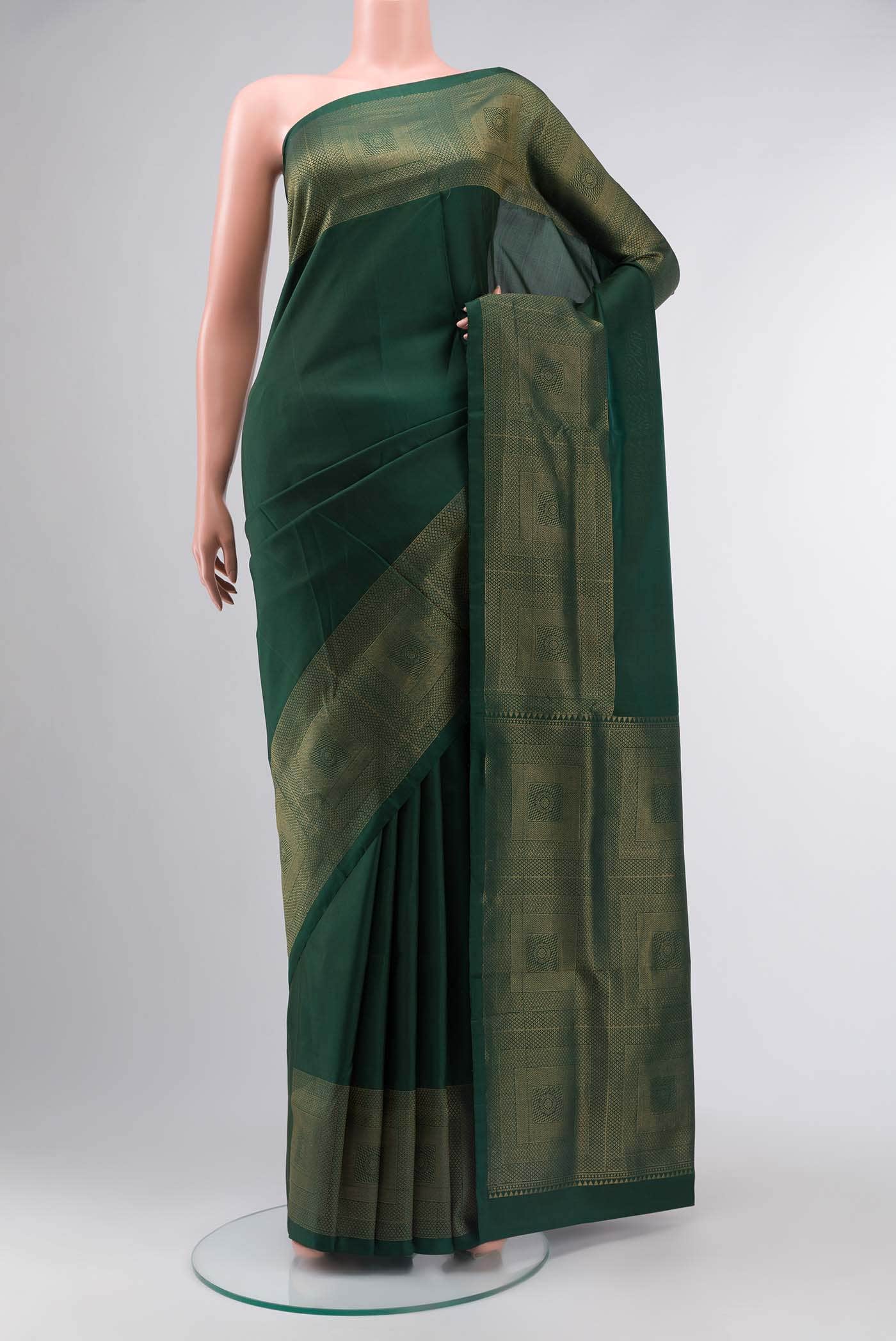 Bottle Green Soft Silk Saree