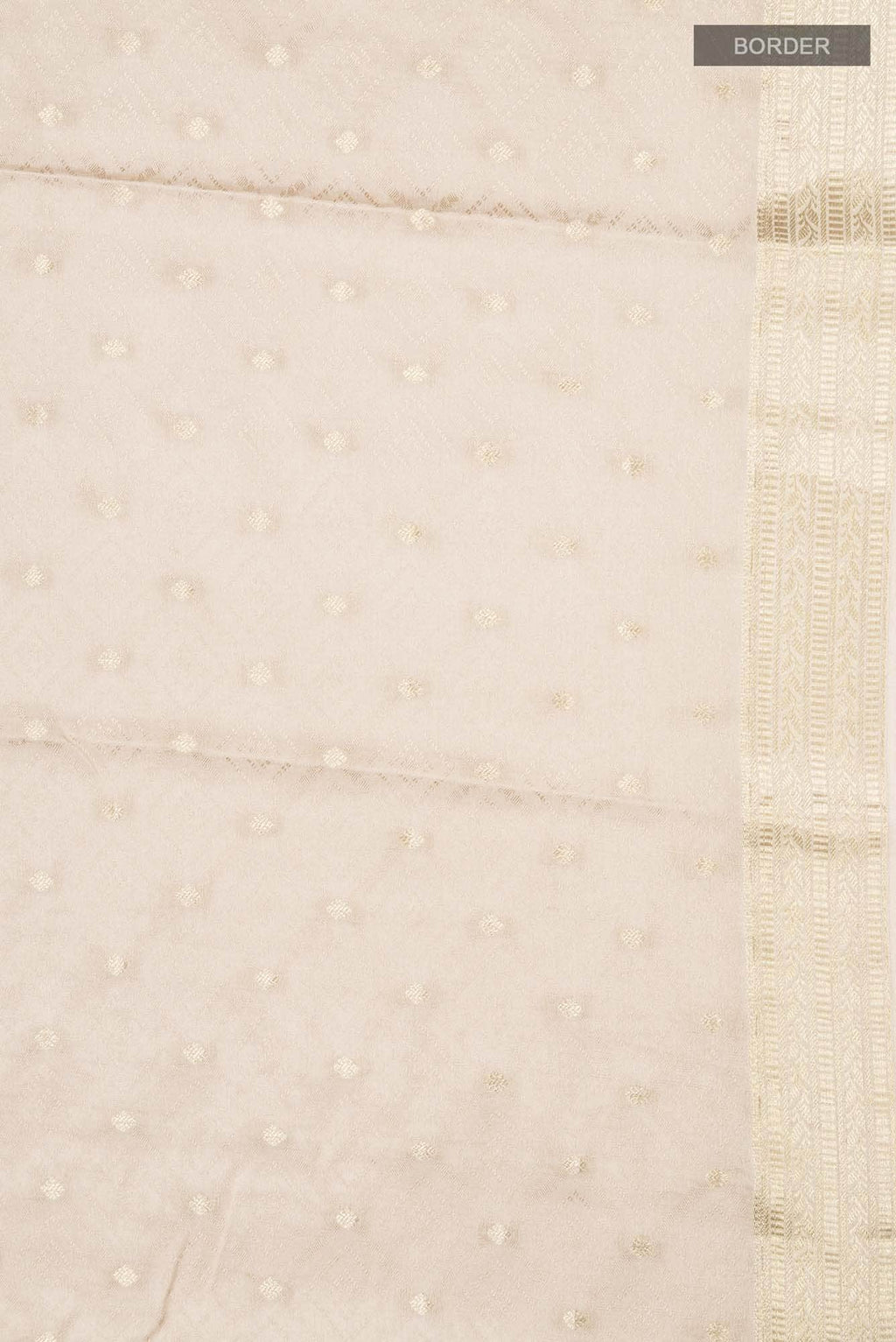 Beige Mysore Crepe Saree