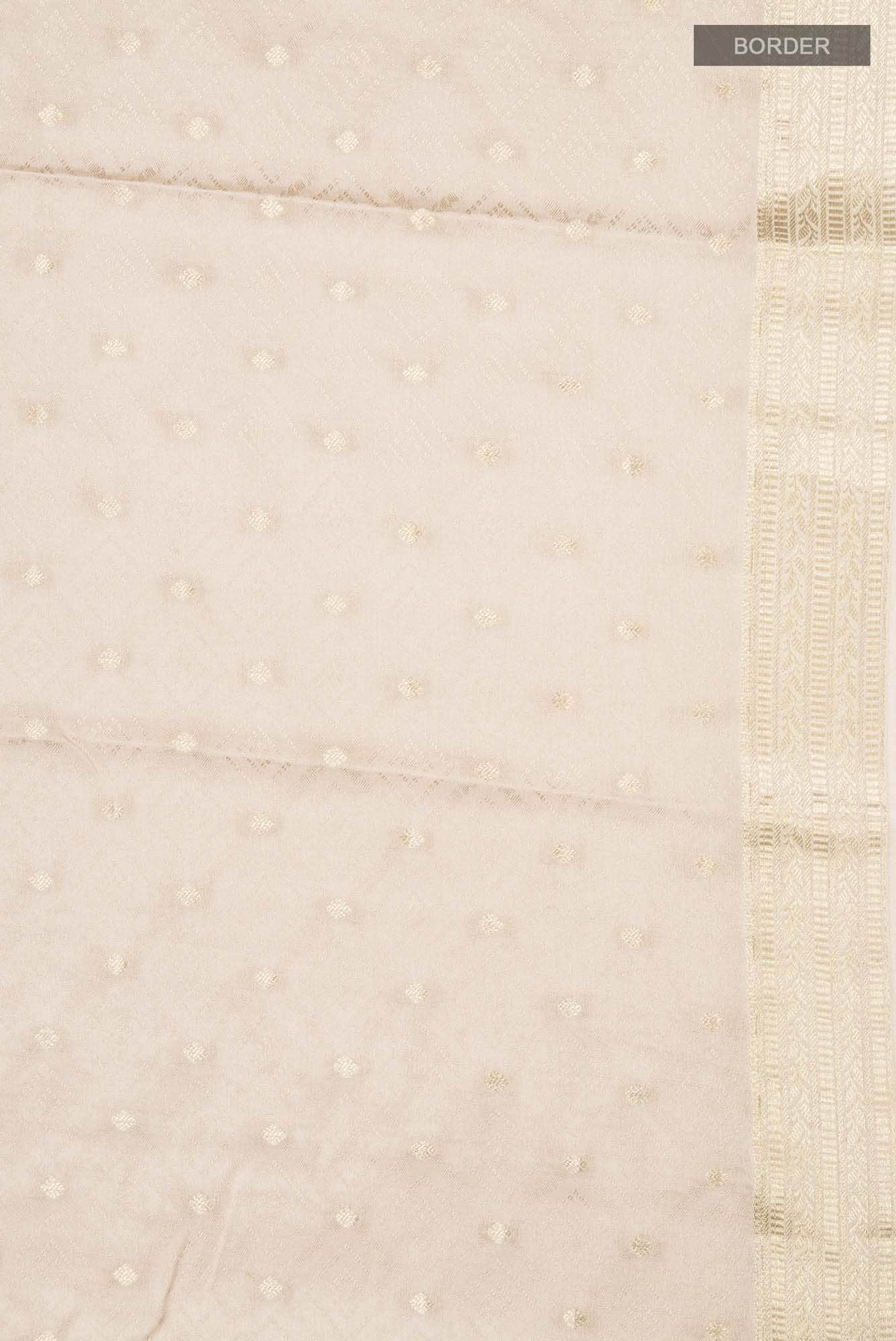 Beige Mysore Crepe Saree