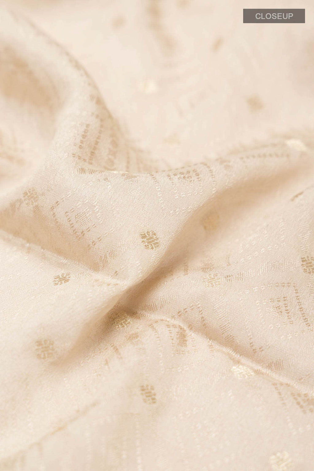 Beige Mysore Crepe Saree