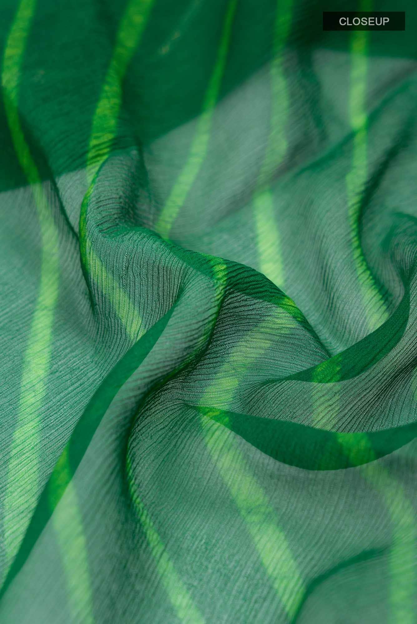 Green Blended Mysore Chiffon Saree