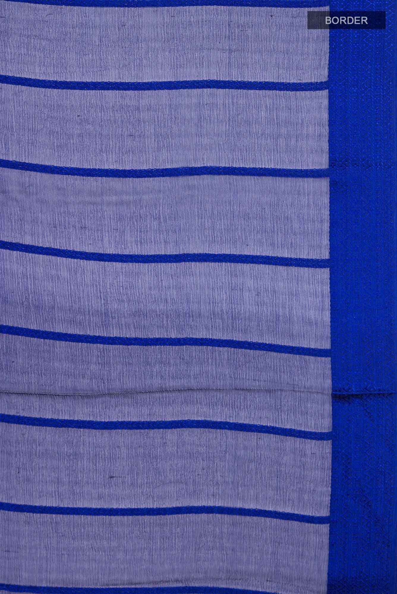 Blue Blended Mysore Chiffon Saree