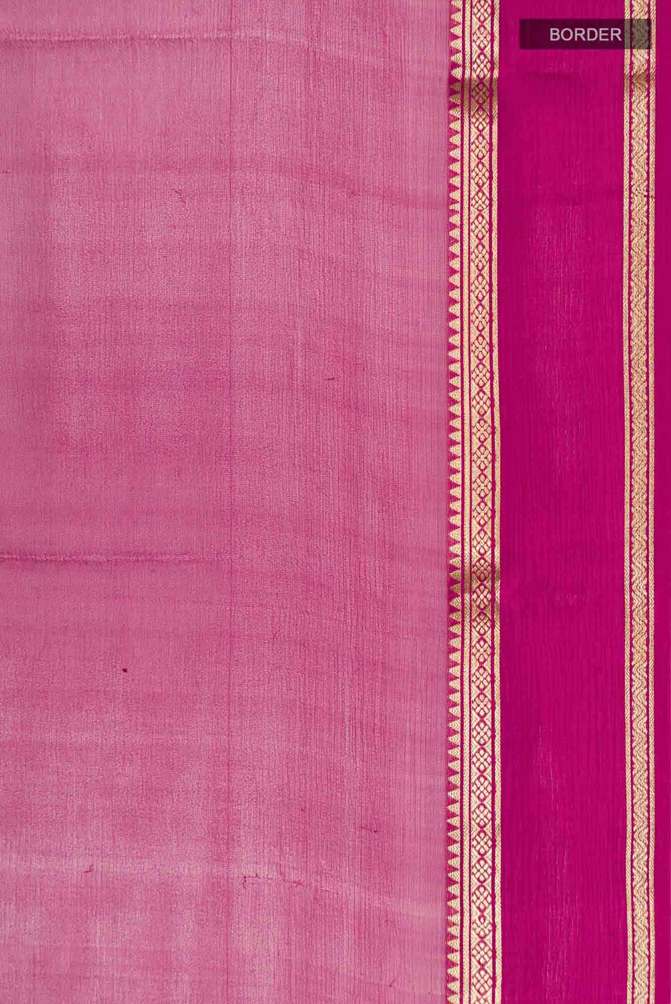 Dark Pink Mysore Chiffon Saree