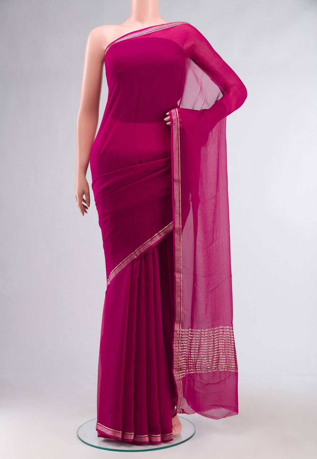 Magenta Mysore Chiffon Saree