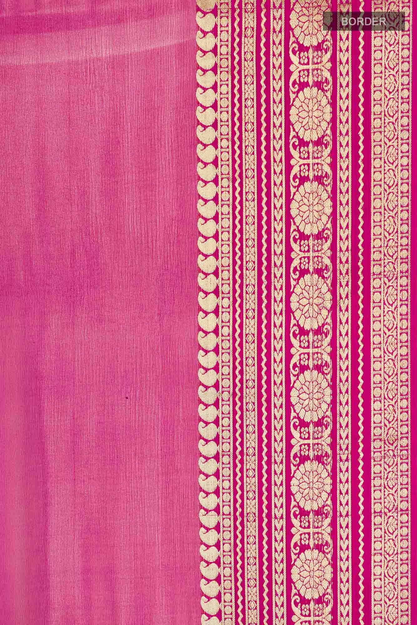 Dark Pink Mysore Chiffon Saree
