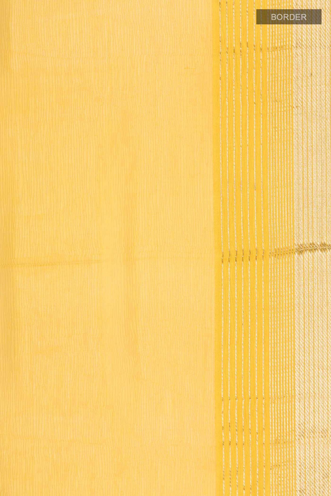 Yellow Mysore Chiffon Saree