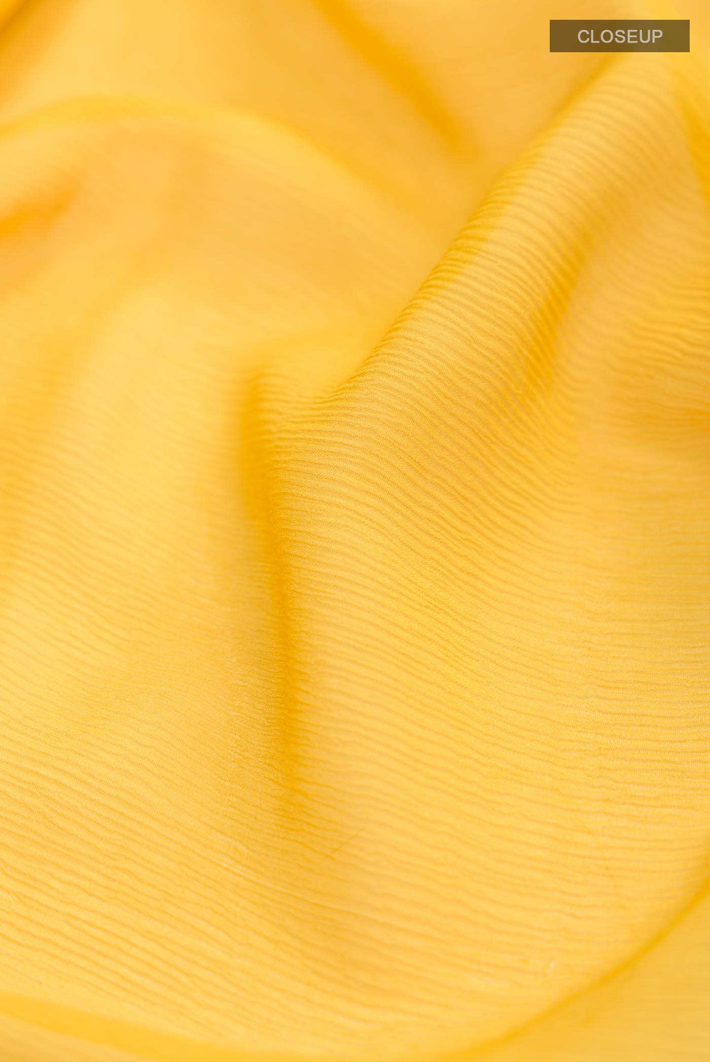 Yellow Mysore Chiffon Saree