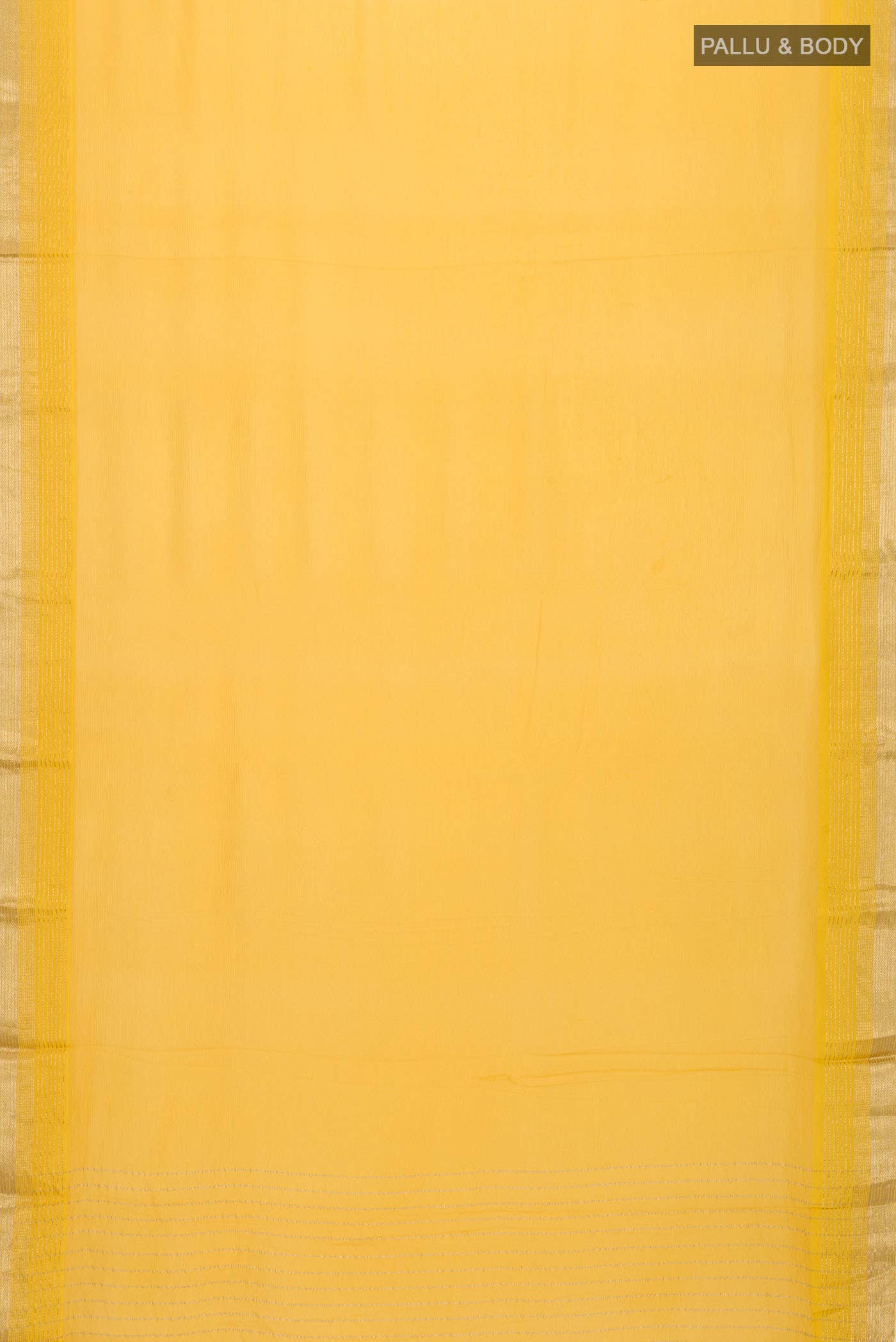 Yellow Mysore Chiffon Saree