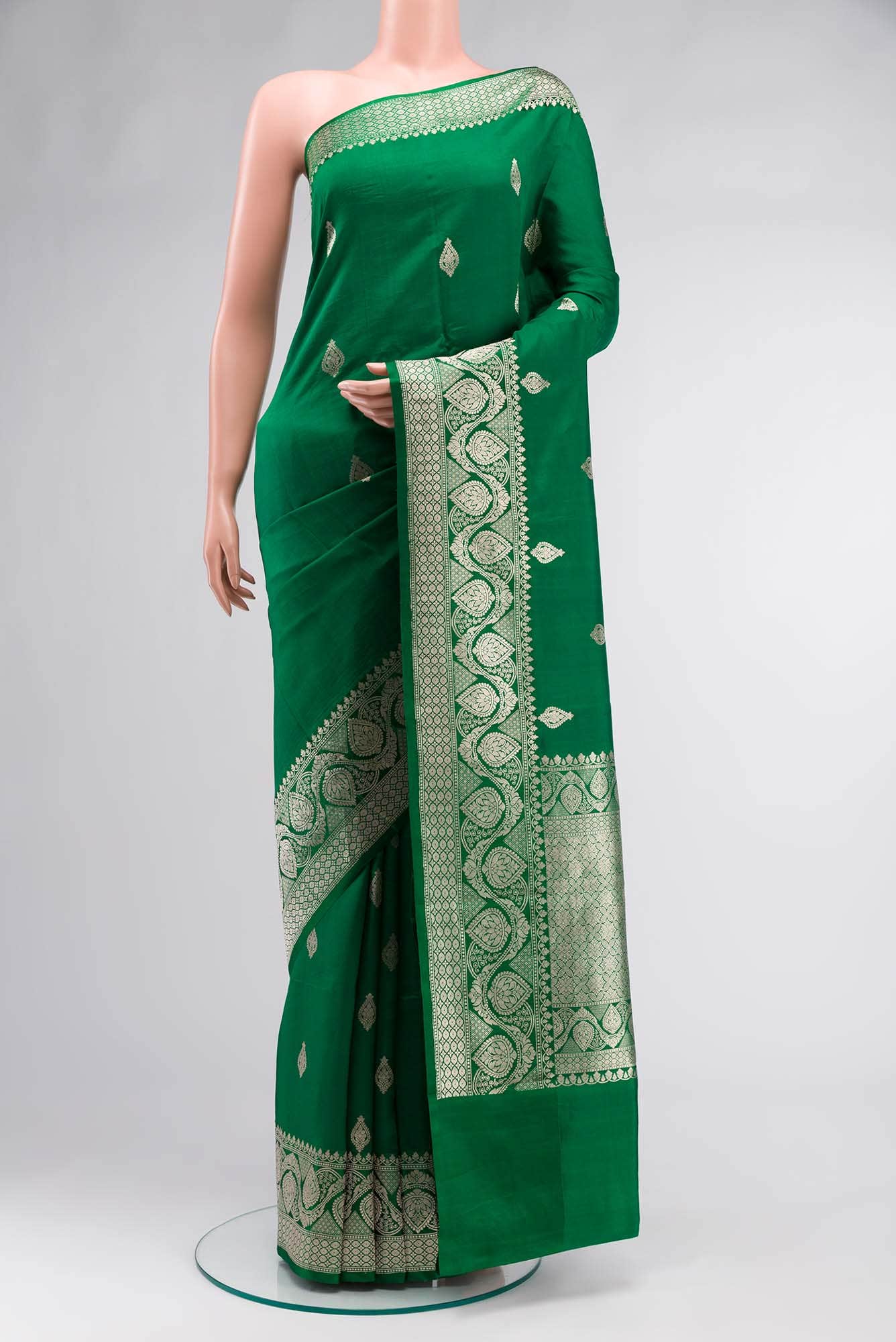 Green Banarasi Katan Silk Saree