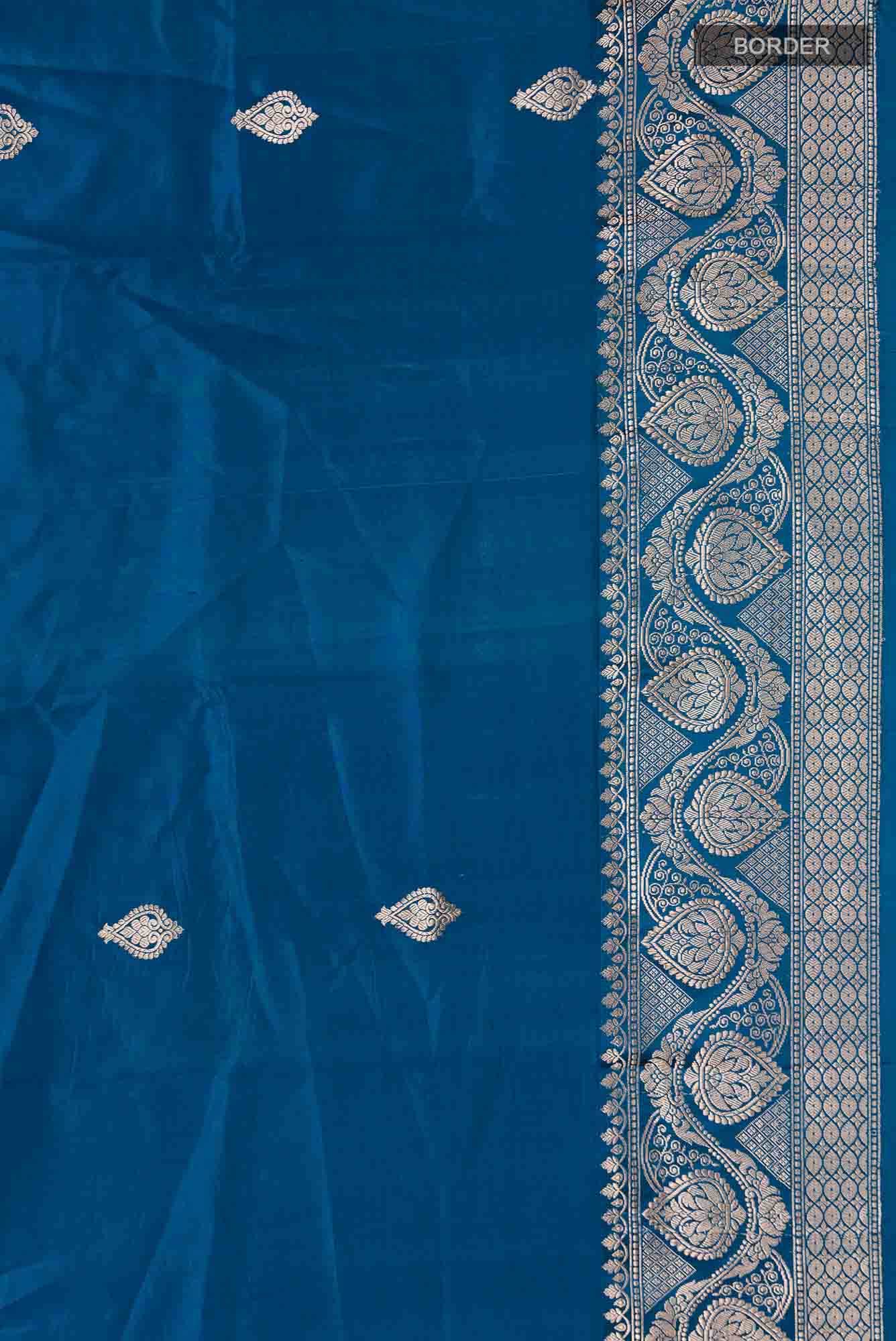 Blue Banarasi Katan Silk Saree