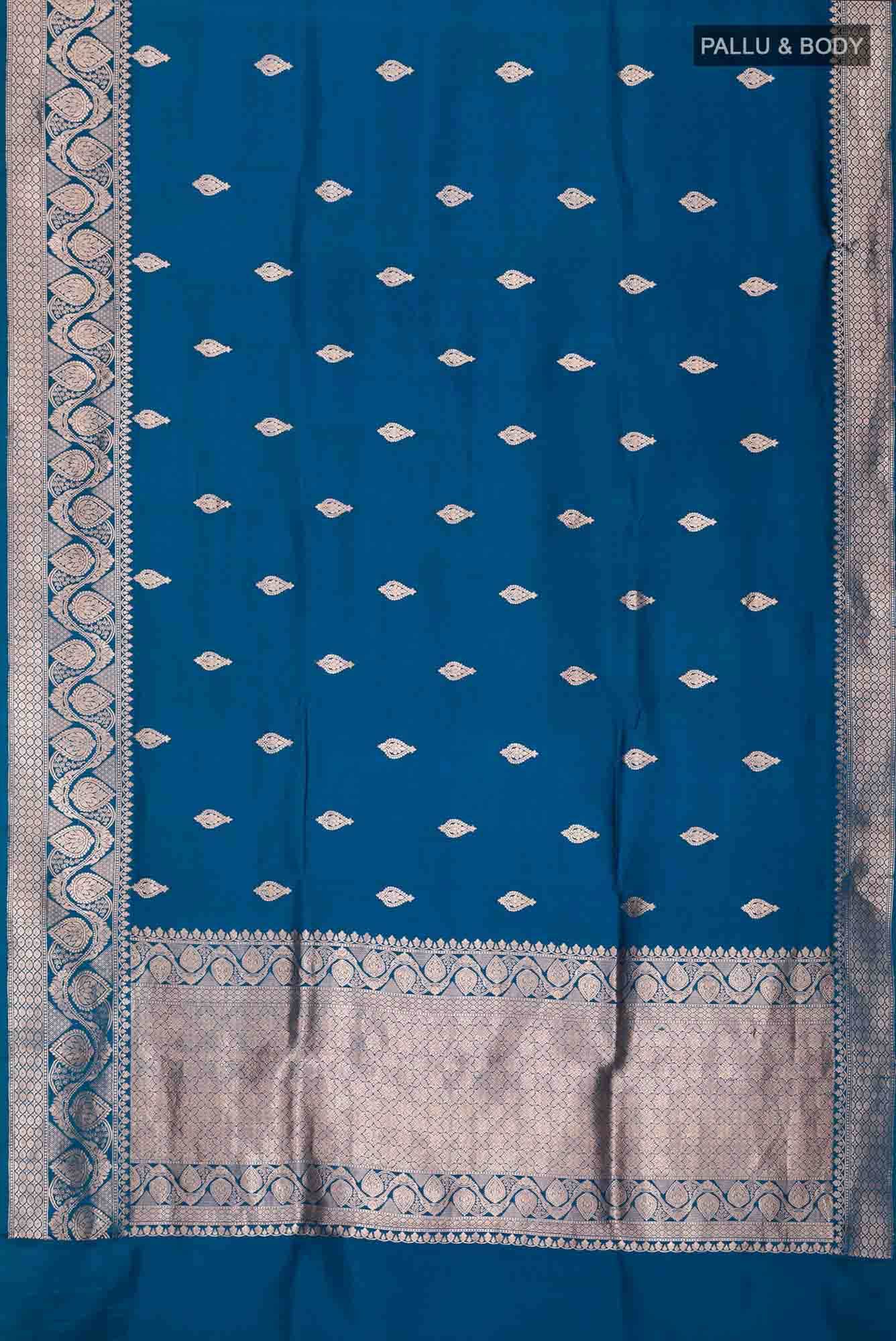 Blue Banarasi Katan Silk Saree