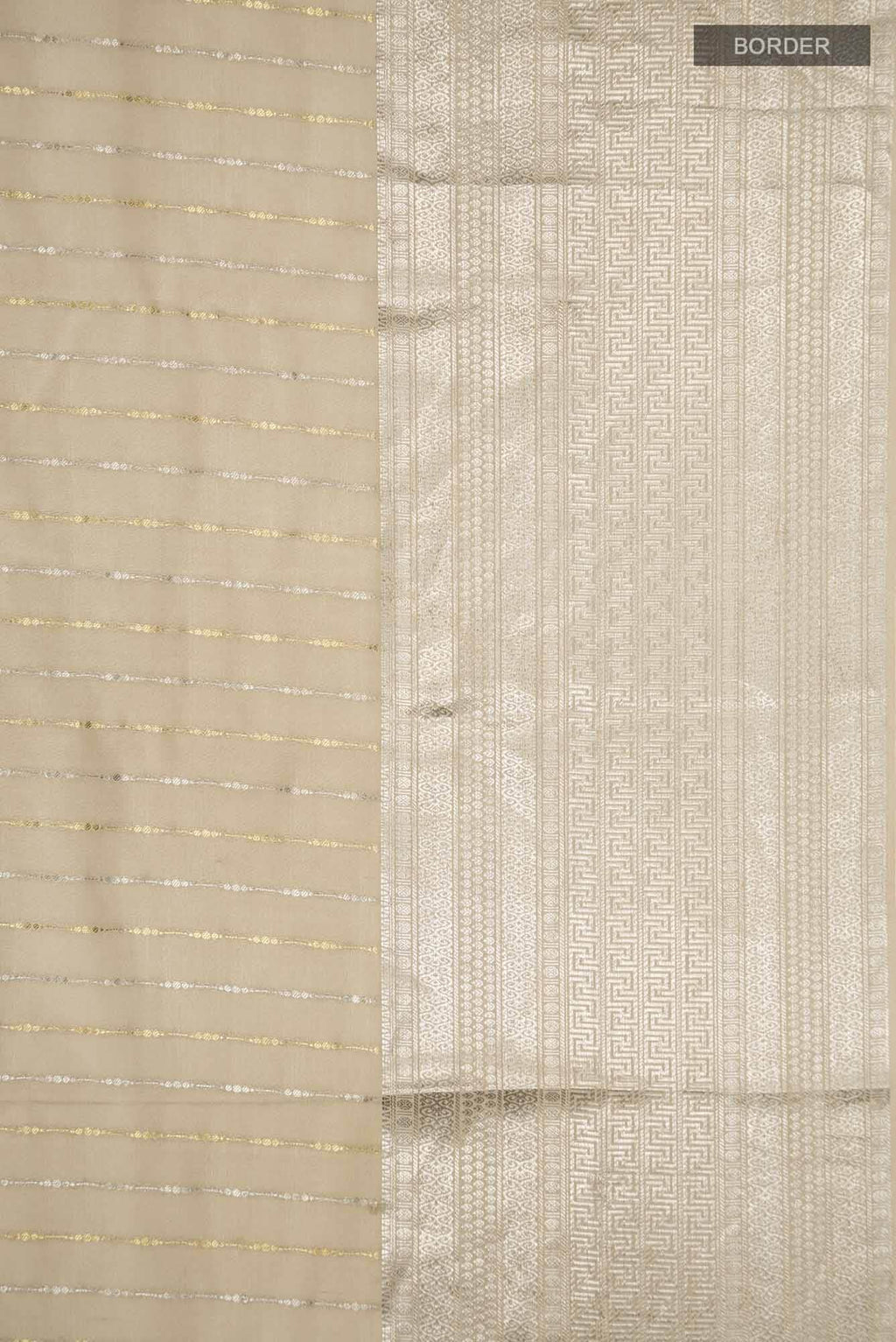 Beige Mysore Crepe Saree