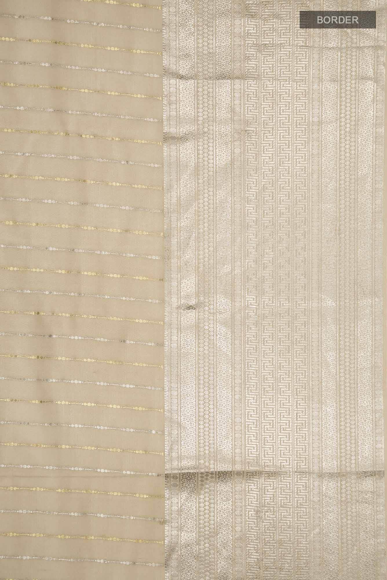 Beige Mysore Crepe Saree