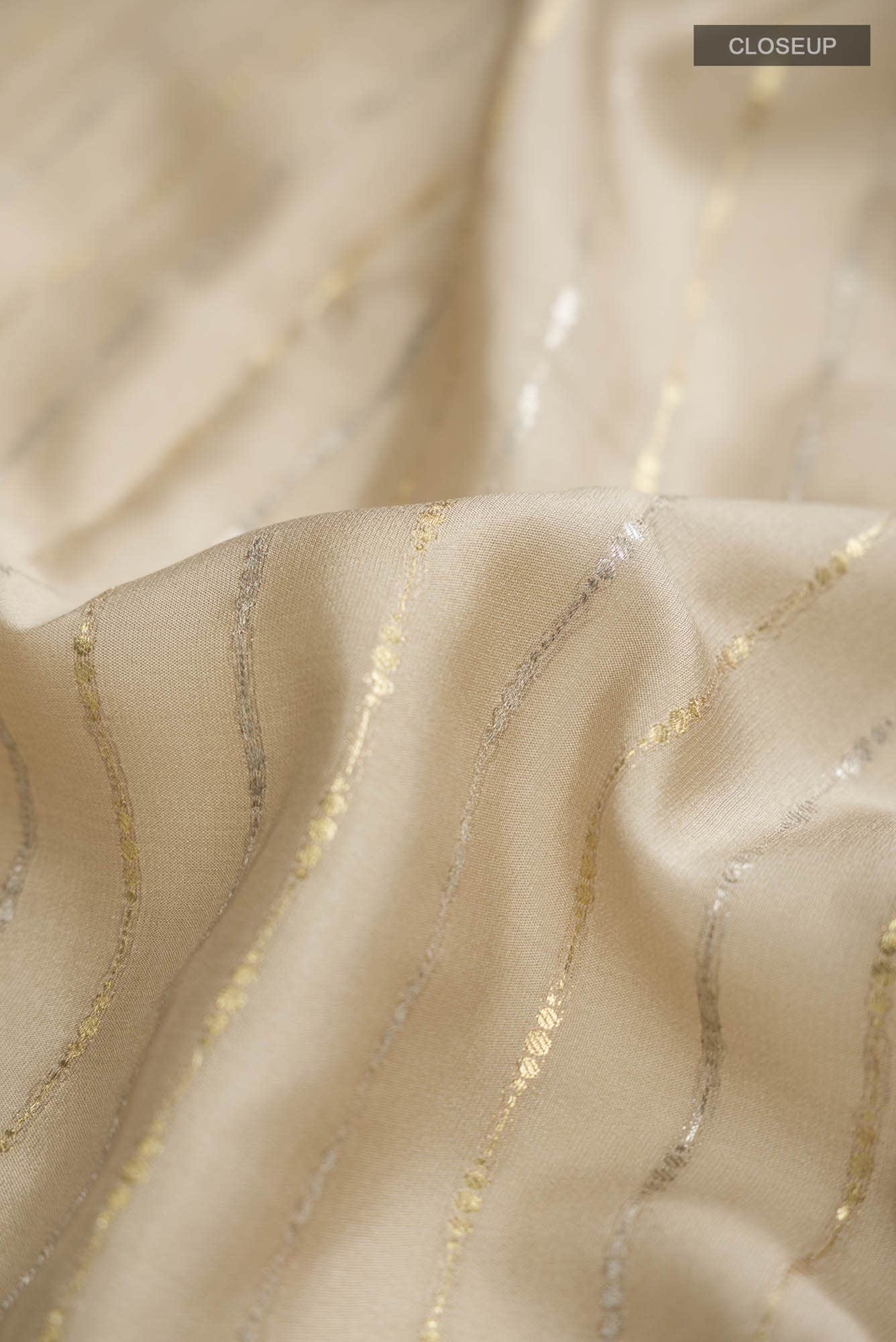 Beige Mysore Crepe Saree