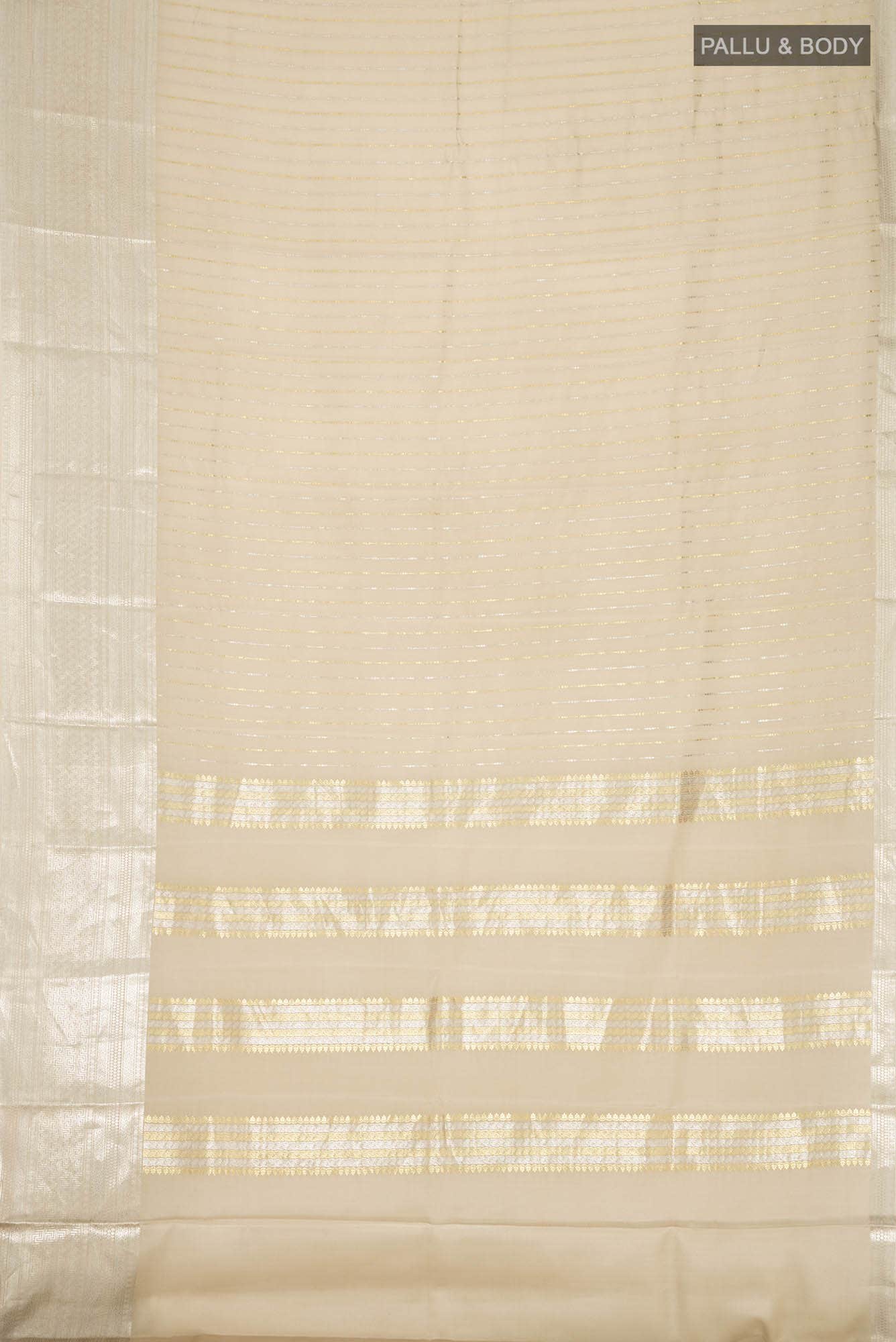 Beige Mysore Crepe Saree