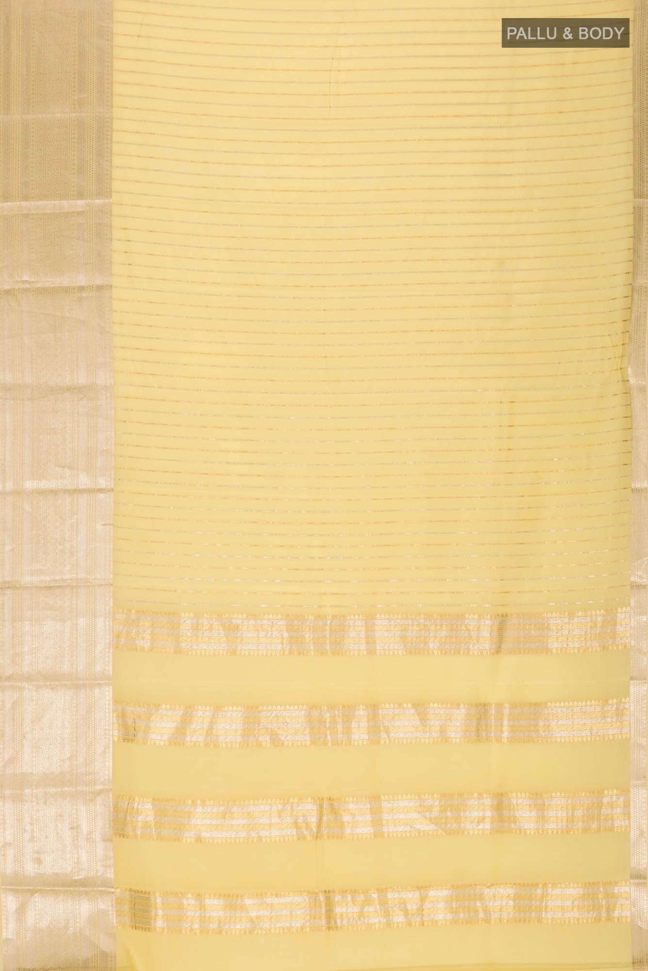 Lemon Yellow Mysore Crepe Saree