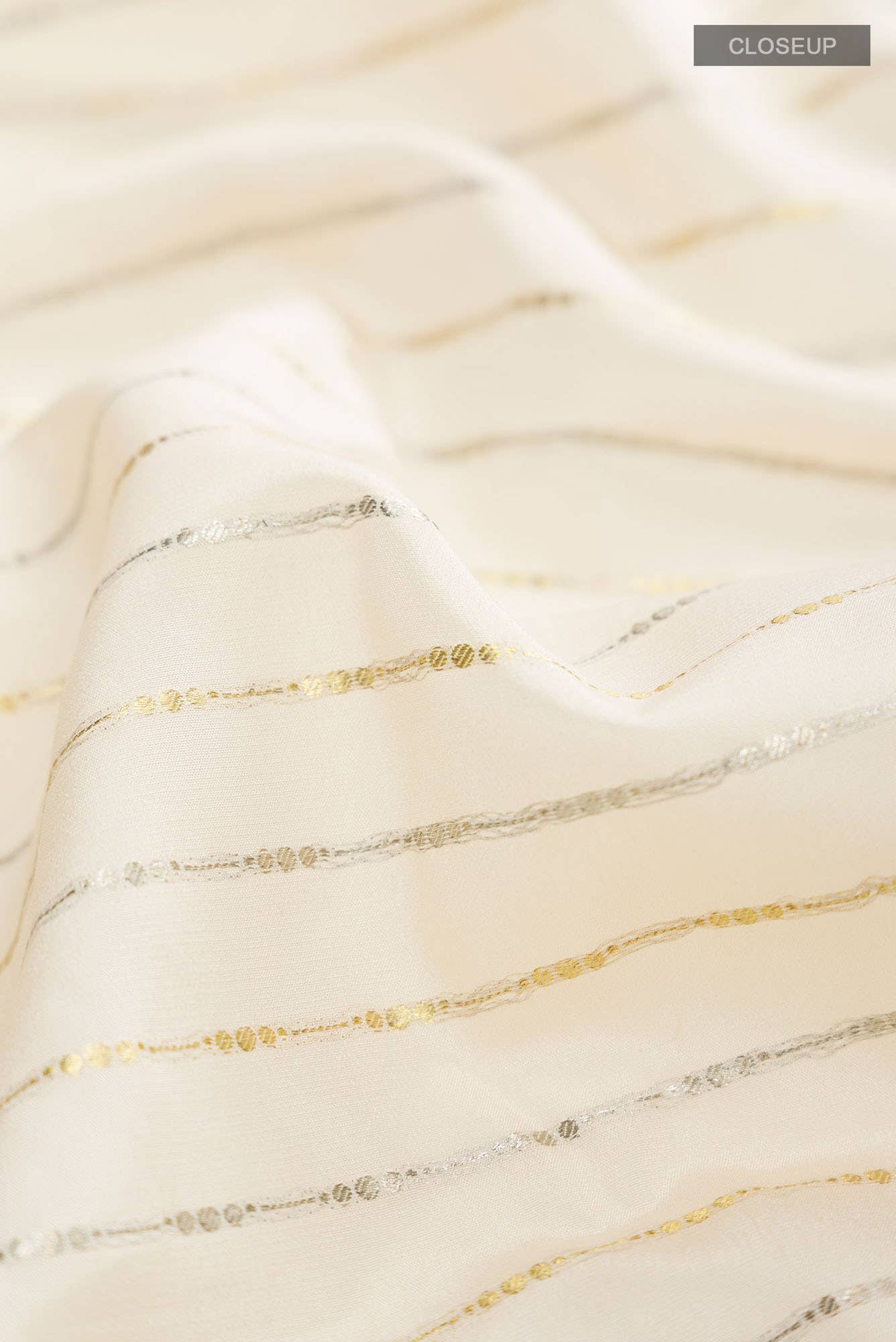 Cream Mysore Crepe Saree