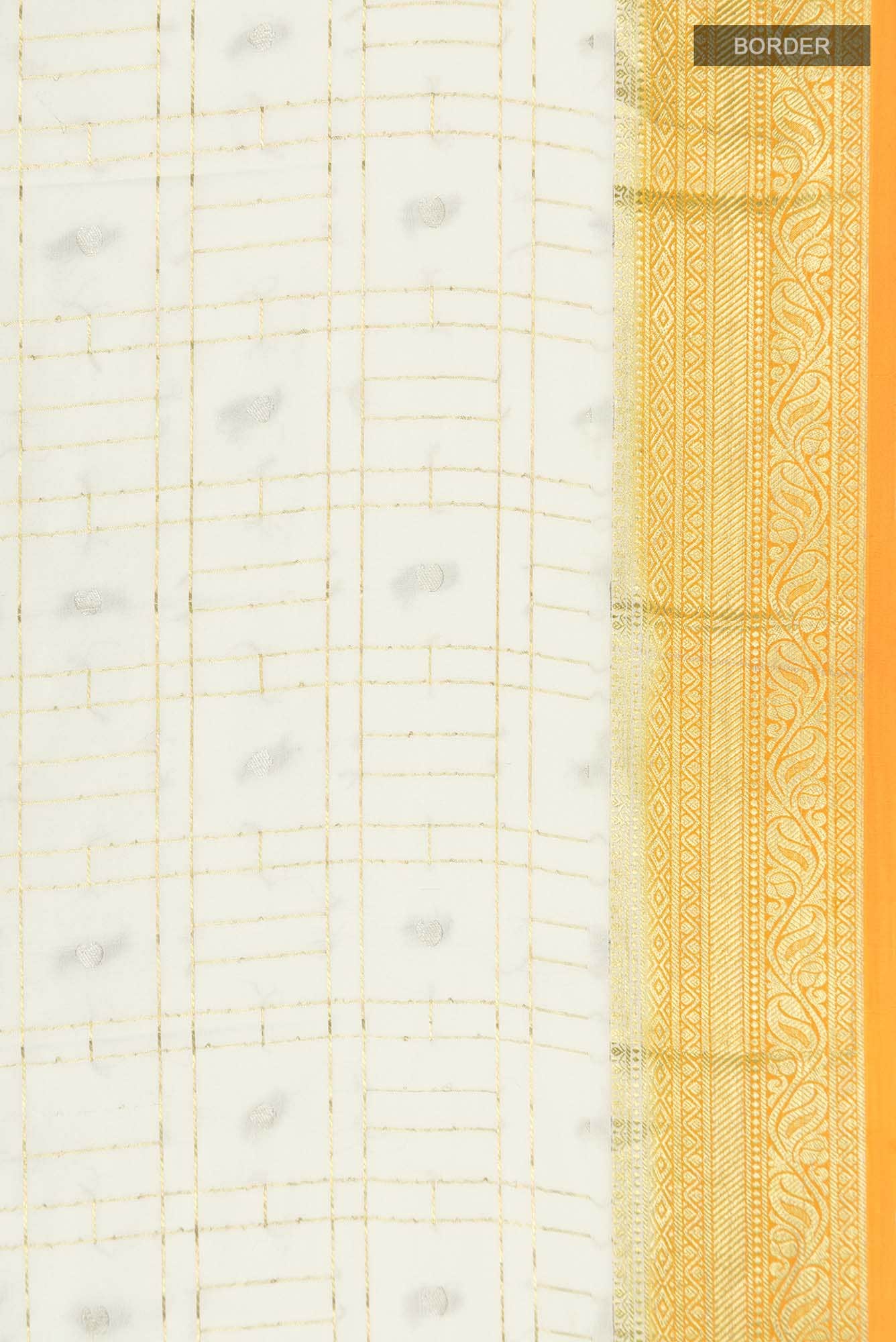 Cream Mysore Crepe Saree