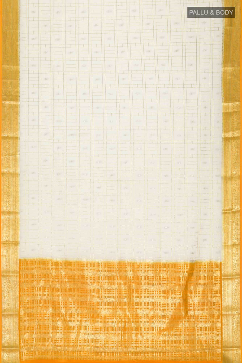 Cream Mysore Crepe Saree