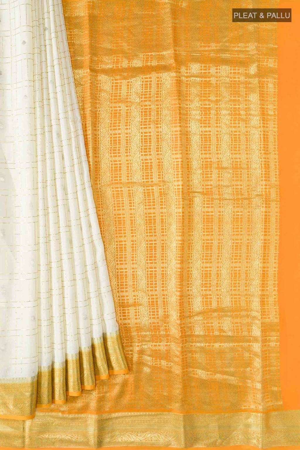 Cream Mysore Crepe Saree