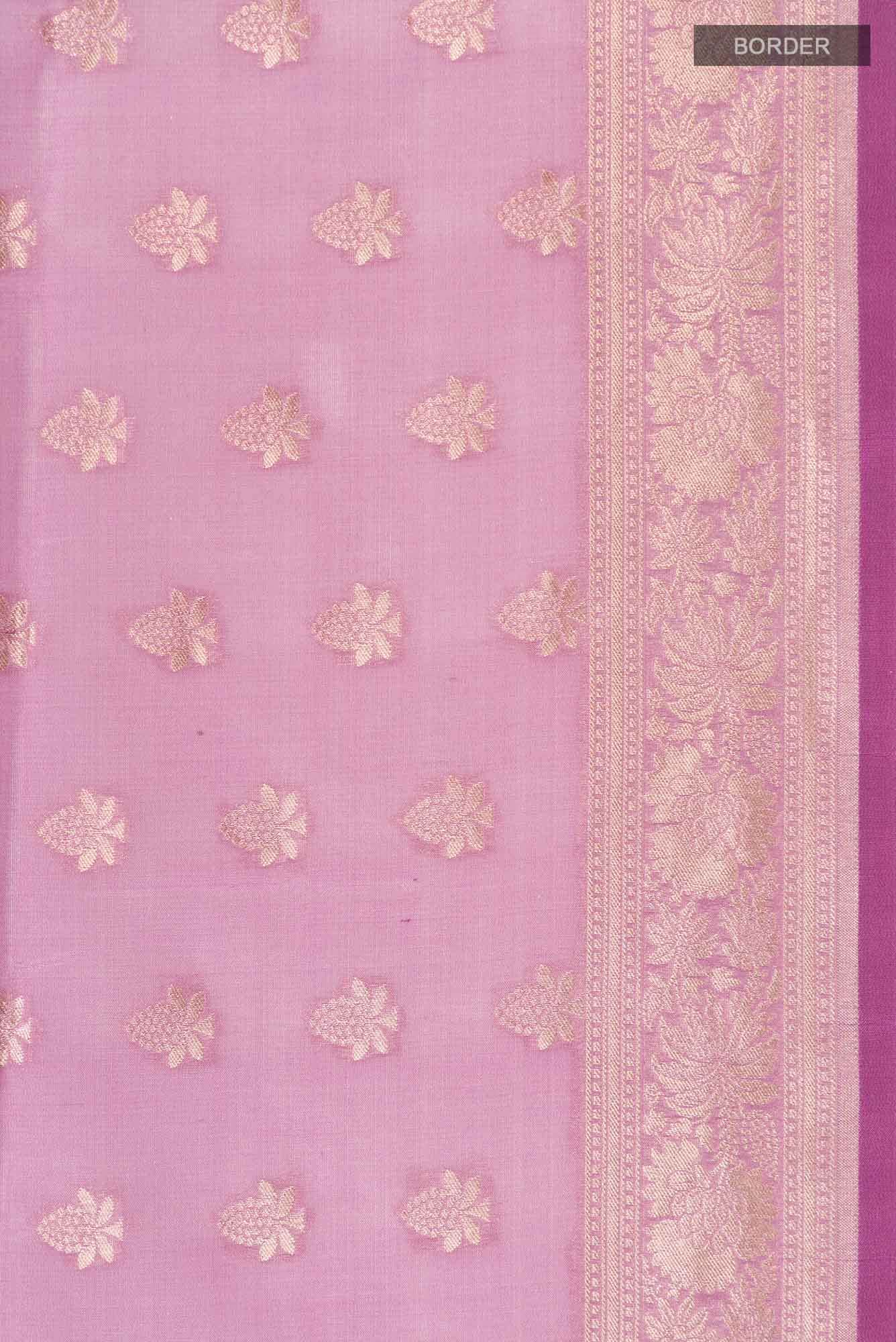 Rose Gold Banarasi Silk Saree