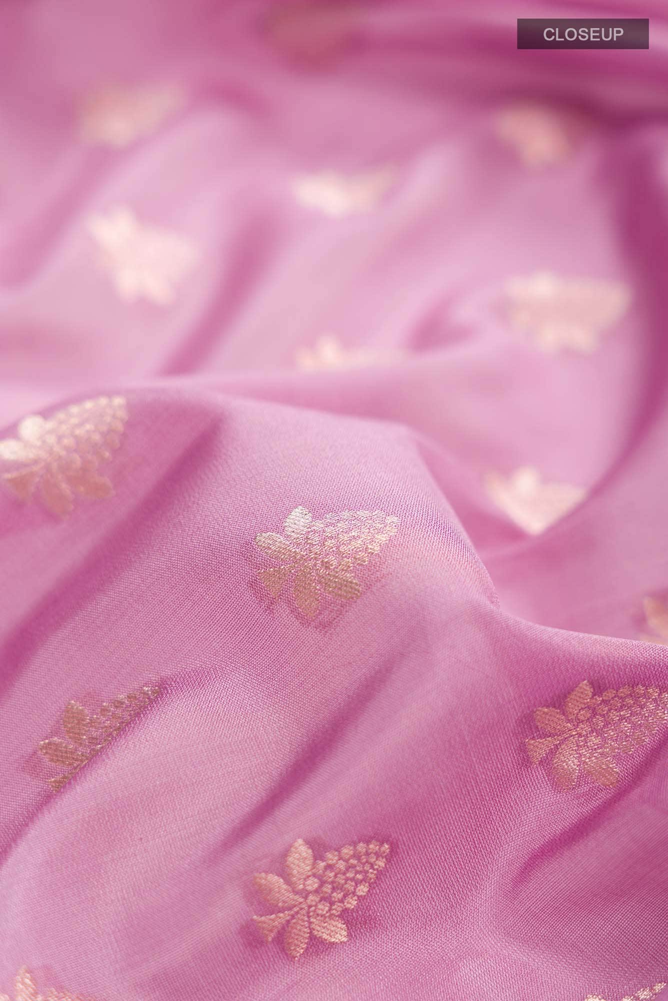 Rose Gold Banarasi Silk Saree
