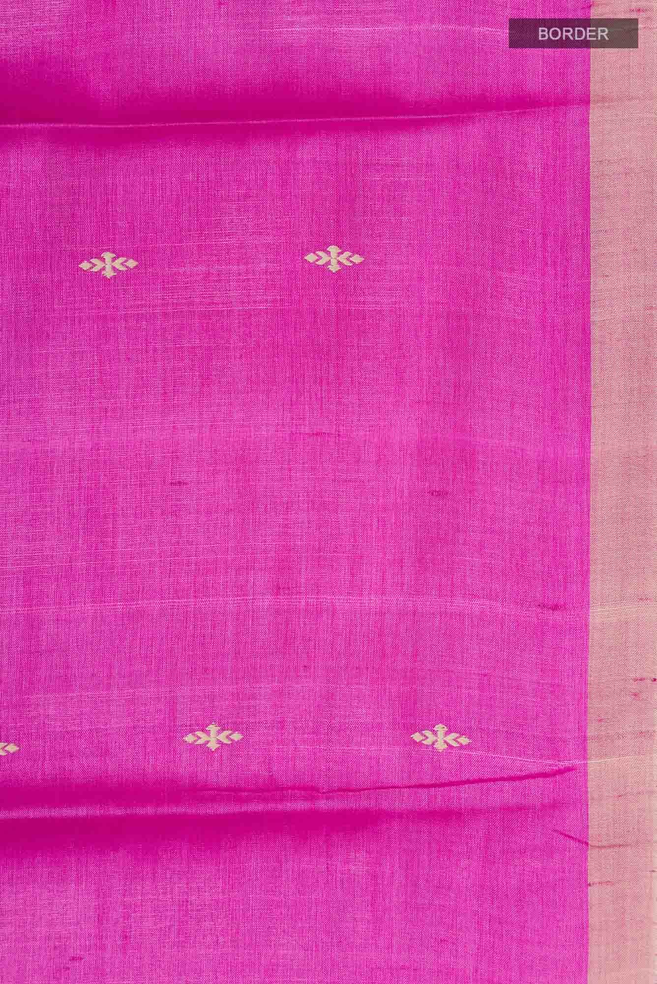Pink Bhagalpuri Tussar Silk Saree
