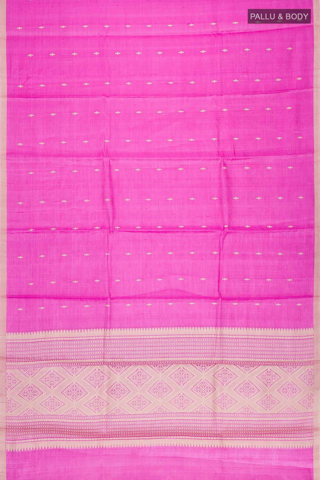 Pink Bhagalpuri Tussar Silk Saree