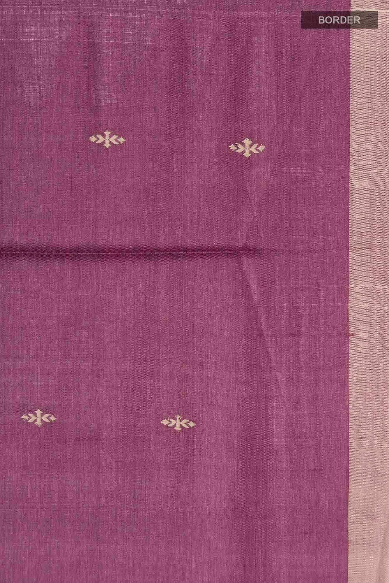 Mauve Bhagalpuri Tussar Silk Saree