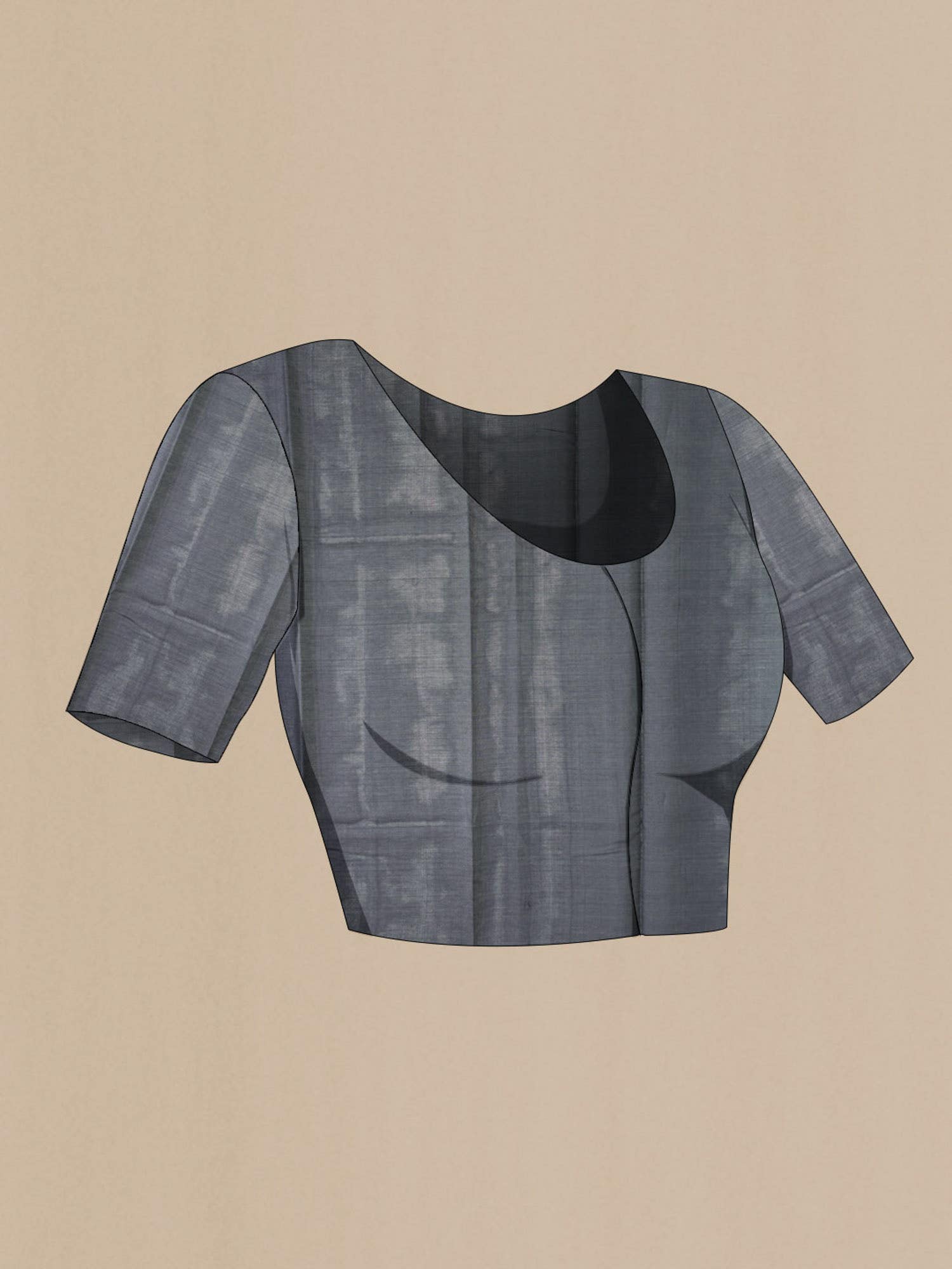 Grey Bhagalpuri Tussar Silk Saree