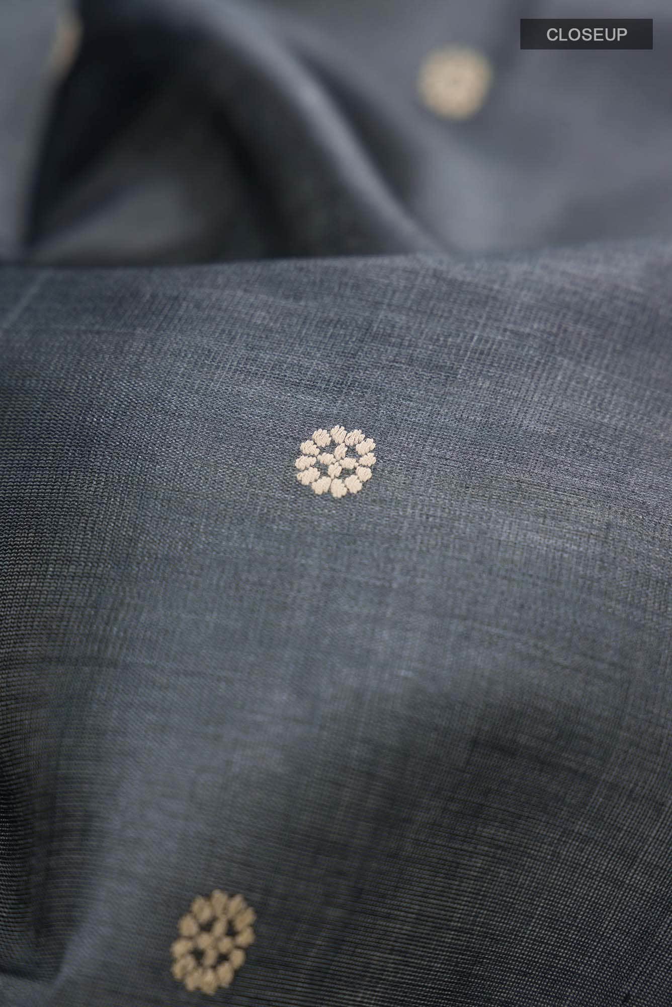 Grey Bhagalpuri Tussar Silk Saree
