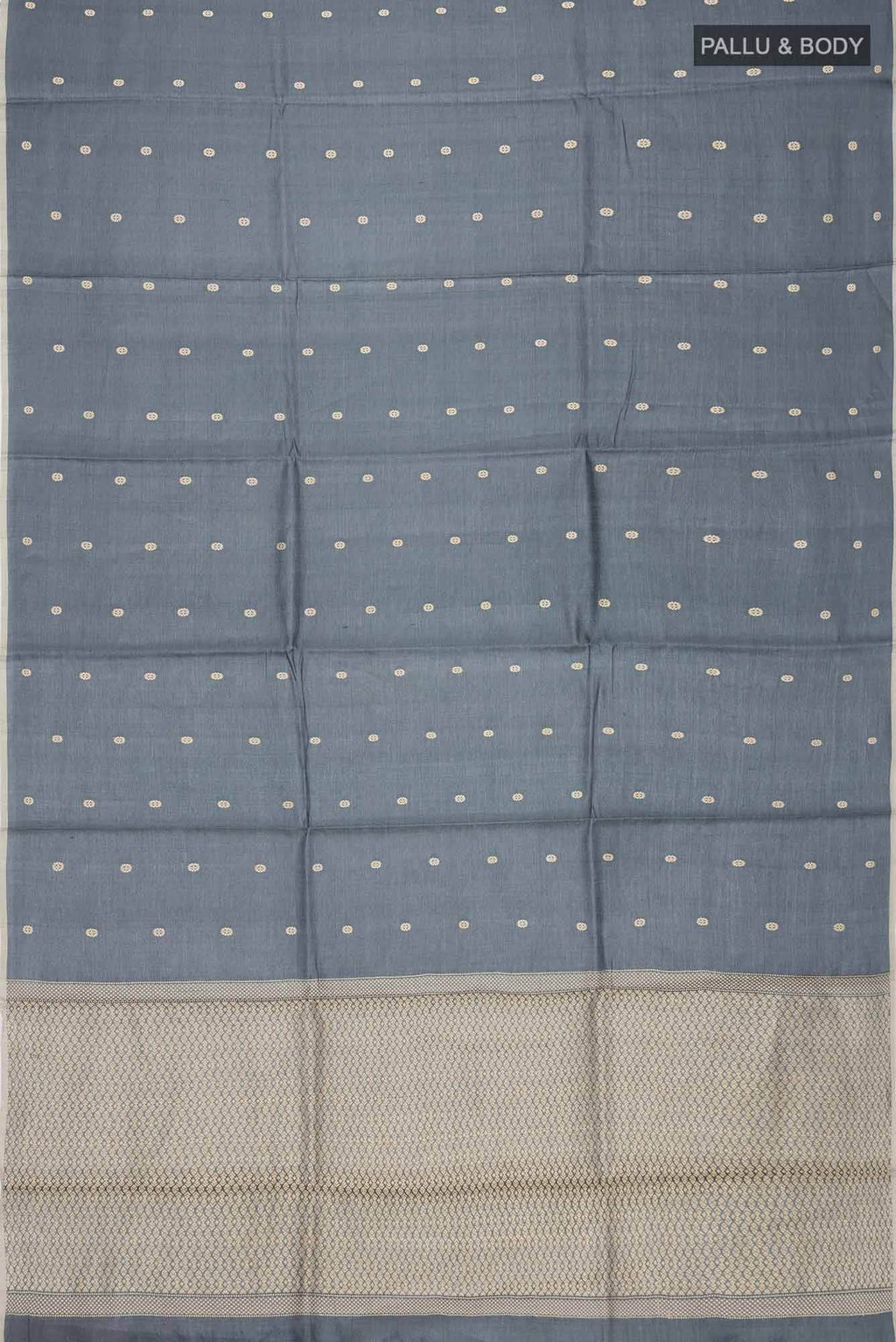 Grey Bhagalpuri Tussar Silk Saree