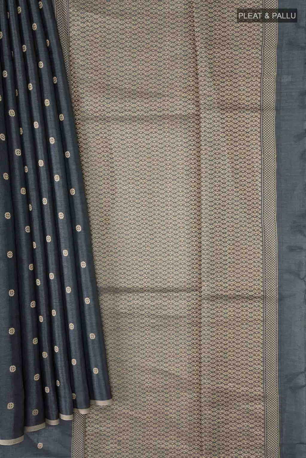 Grey Bhagalpuri Tussar Silk Saree