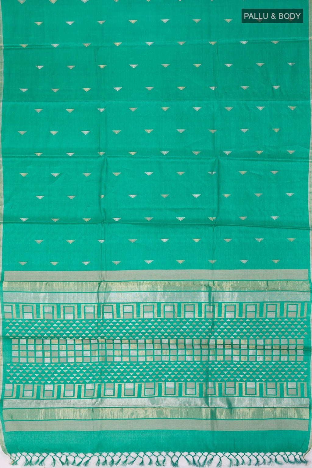 Green Bhagalpuri Tussar Silk Saree